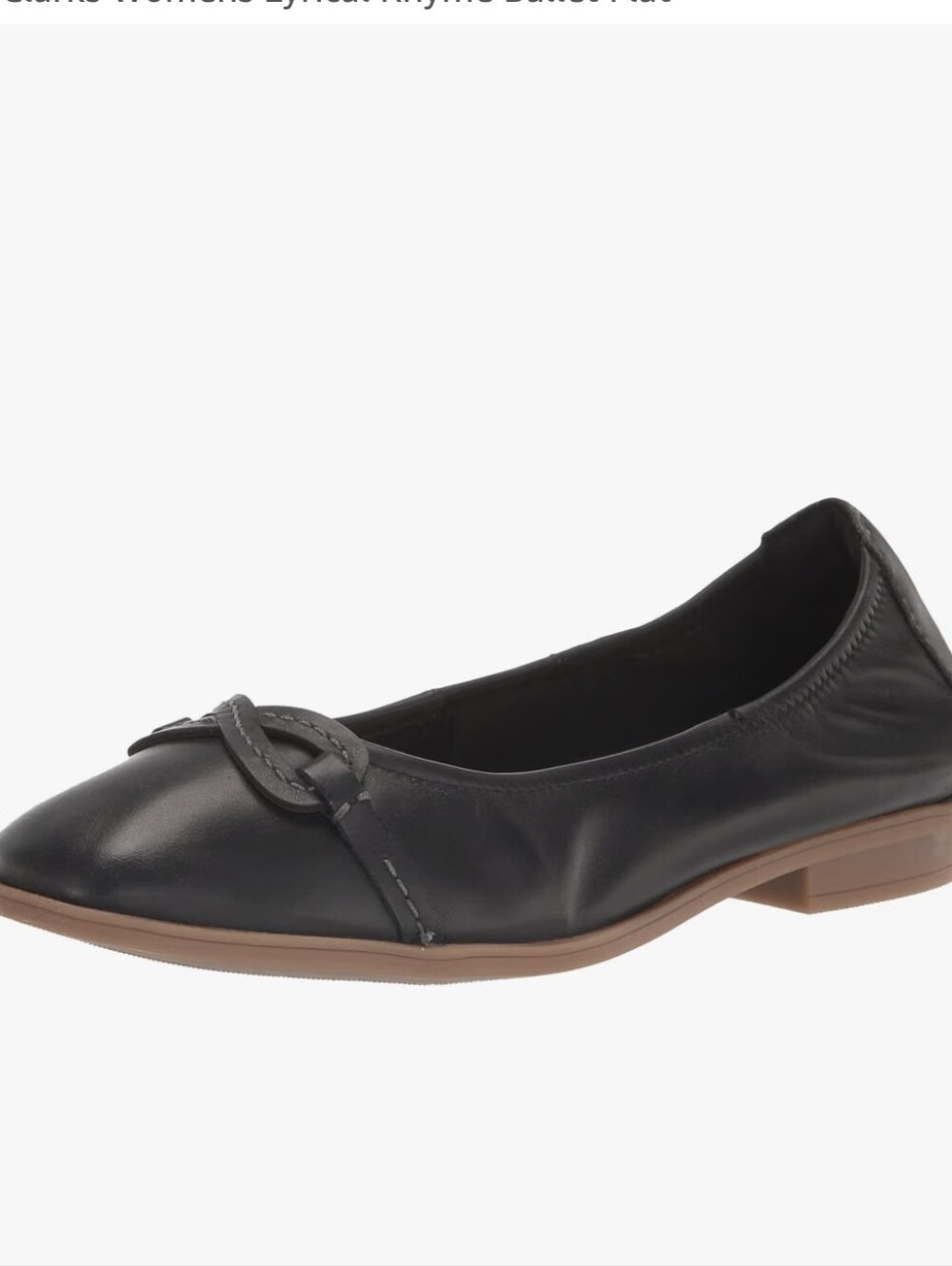Clarks Womens Lyrical Rhyme Leather Ballet Flats | Black | Size 7.5
